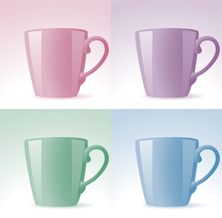 vector set of colorful cups