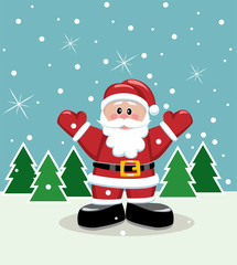 vector xmas illustration of santa
