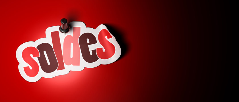 soldes de No&euml;l sur fond rouge