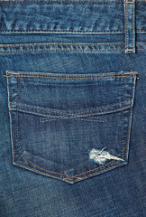 Fototapeta premium Jeans background. Back Pocket of Jeans.