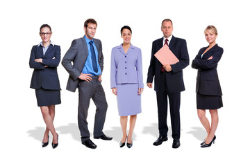 Fototapeta premium Business team five people isolated