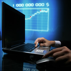 Obraz premium laptop finance work