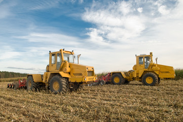 Fototapeta premium Agricultural field cultivation
