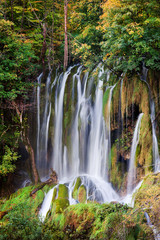 Obraz na płótnie Canvas Waterfall In Plitvice Lakes National Park In Croatia