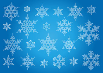 Set of vector snowflakes