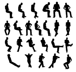 Silhouette Uomo Seduto