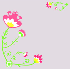 Folk floral background