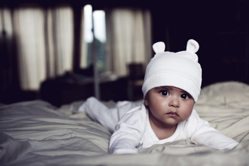 Cute baby and hat