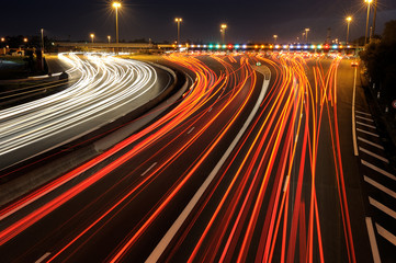 circulation autoroutière de nuit