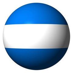 Nicaragua flag sphere isolated on white illustration