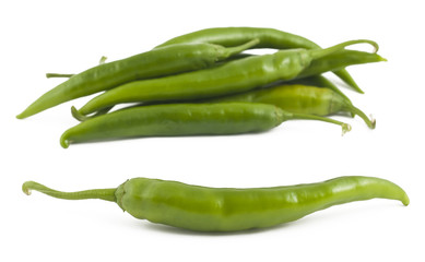 Green chili peppers