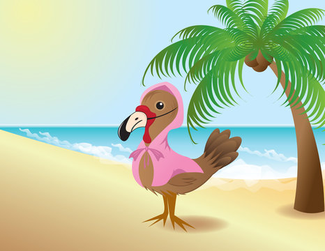 Thanksgiving Turkey pretending to be a flamingo