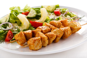 Fototapeta premium Grilled meat and vegetables