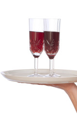 two glasses champagne