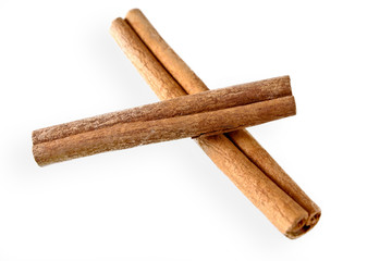 cinnamon on a white background