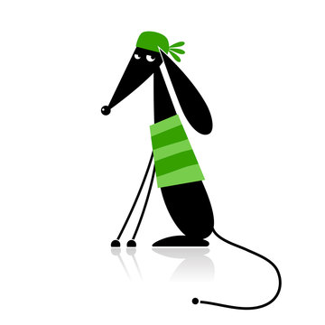 Fashion dog silhouette for your design