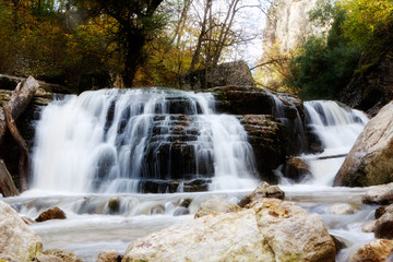 Fototapeta na wymiar Amazing Waterfall in Autumn