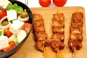 Fleisch und Salat