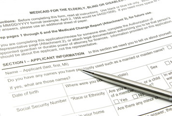 Medicaid Application and Silver Pen