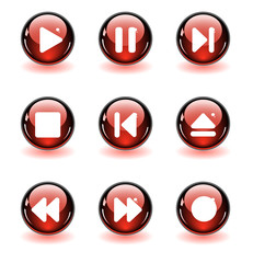 Media buttons. Vector.