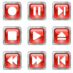 Media buttons. Vector.