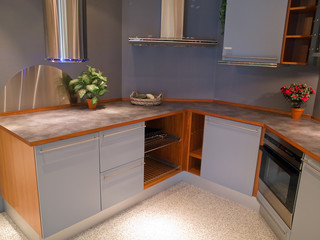 Modern trendy design wooden kitchen
