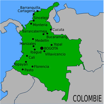 Carte des Villes Principales de Colombie