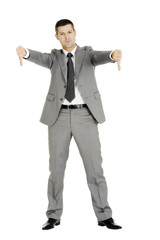 businessman with thumbs down