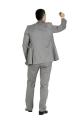 Businessman writing with marking pen