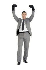 businessman with boxing gloves