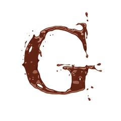 Chocolate letter G isolated on white background
