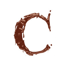Chocolate letter C isolated on white background