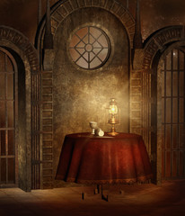 Świątynia fantasy ze stolikiem © Obsidian Fantasy