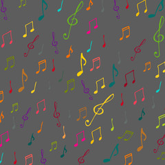colorful music background with notes