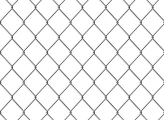 Isolated Chainlink fence. Seamless texture