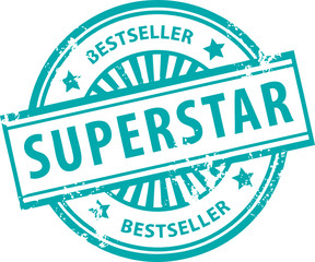 Abstract rubber grunge stamp with the word Superstar