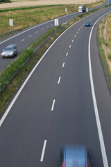 Fototapeta na wymiar highway traffic (motion blurred image, color toned image)