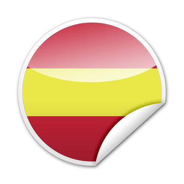 Pegatina bandera España con reborde