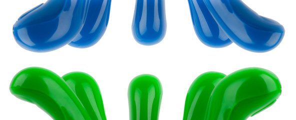 detail of blue plastic hand