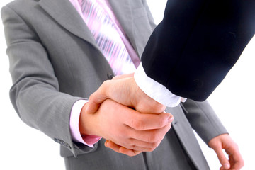 handshake isolated on white background.