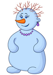 Snowball woman with hair