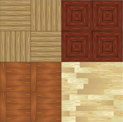 Vector set of seamless backgrounds a wooden parquet