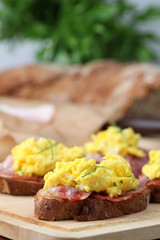 Scrambled eggs and bacon