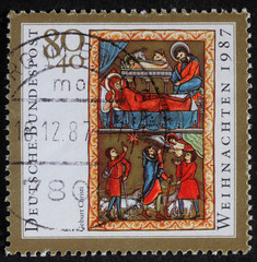 GERMANY - CIRCA 1987: A greeting Christmas stamp