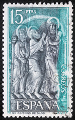SPAIN - CIRCA 1979:stamp shows Saint Dominic of Silos