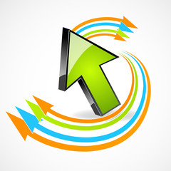 arrow with colorful curves