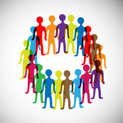 vector colorful multiple circle of people