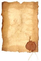 old paper with a wax seal
