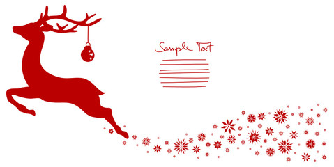 Jumping Reindeer & Snowflakes Background © Jan Engel