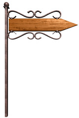 Pointer direction on street pole